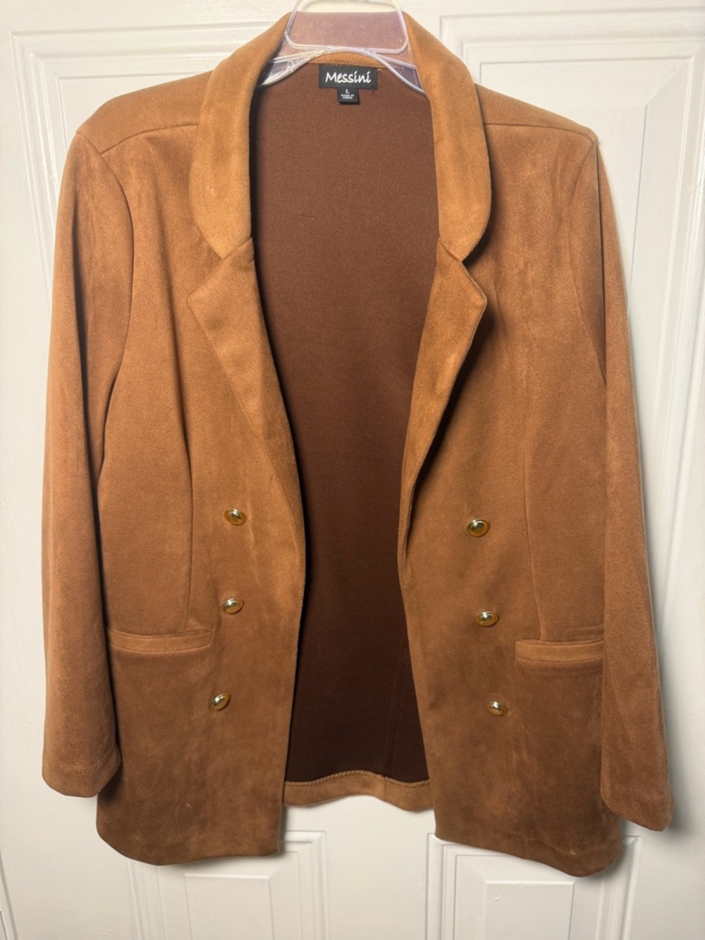 Women's Camel Suede Blazer Jacket